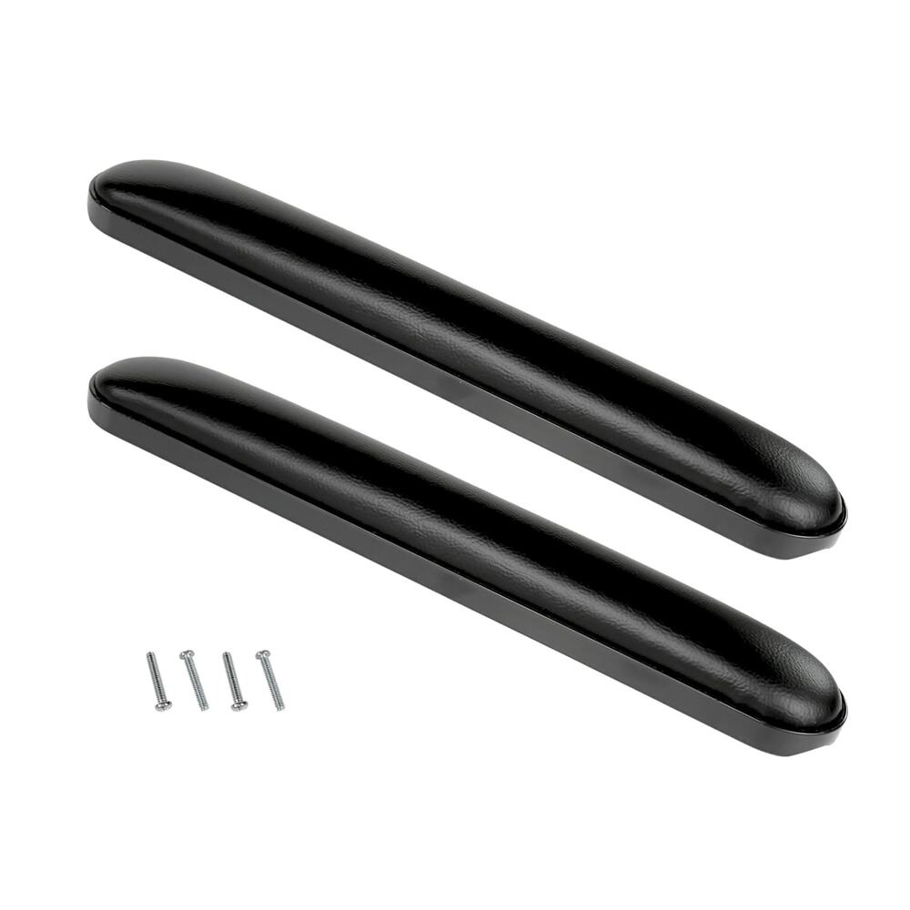 Wheelchair Arm Pads Universal Vinyl Replacement Pair w/ Hardware 14" Black